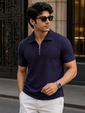 Blue Textured Polo