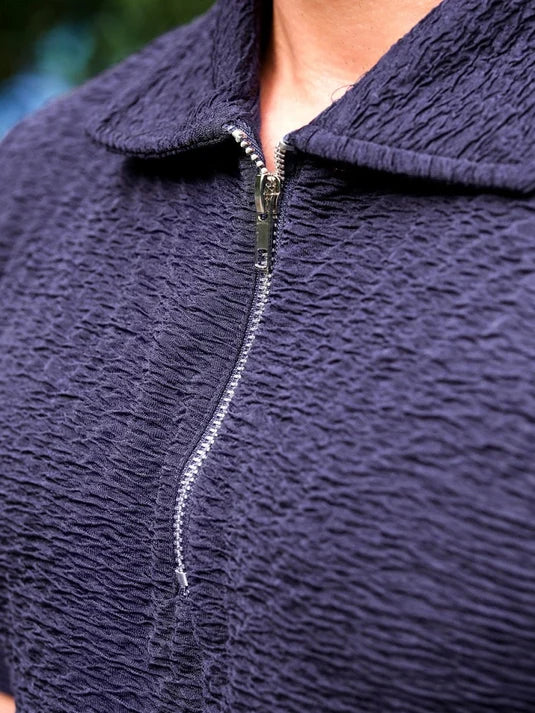 Blue Textured Polo